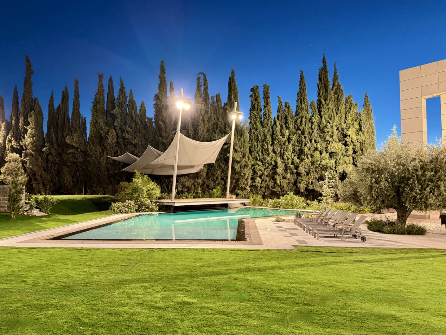 Pool at blue hour